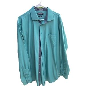 Paul Fredrick Men’s button down shirt 17-35 classic fit non iron two ply cotton